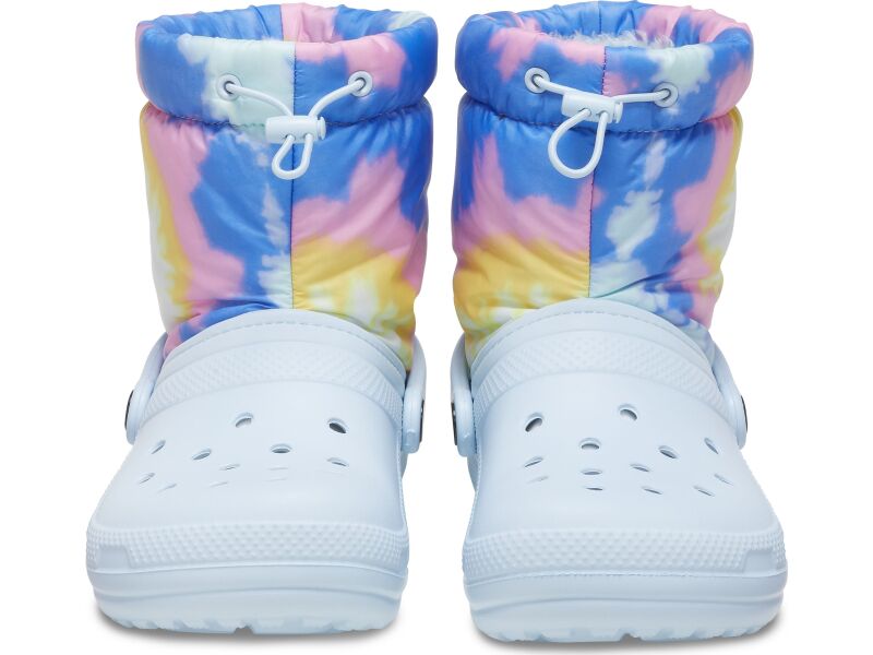 Crocs™ Classic Lined Neo Puff Tie Dye Boot Mineral Blue