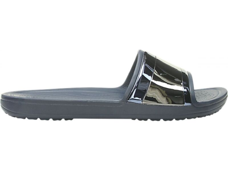 women's crocs sloane metalblock slide
