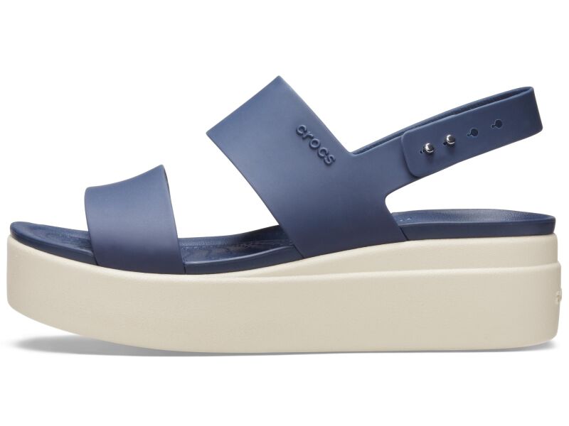 crocs brooklyn low wedge navy