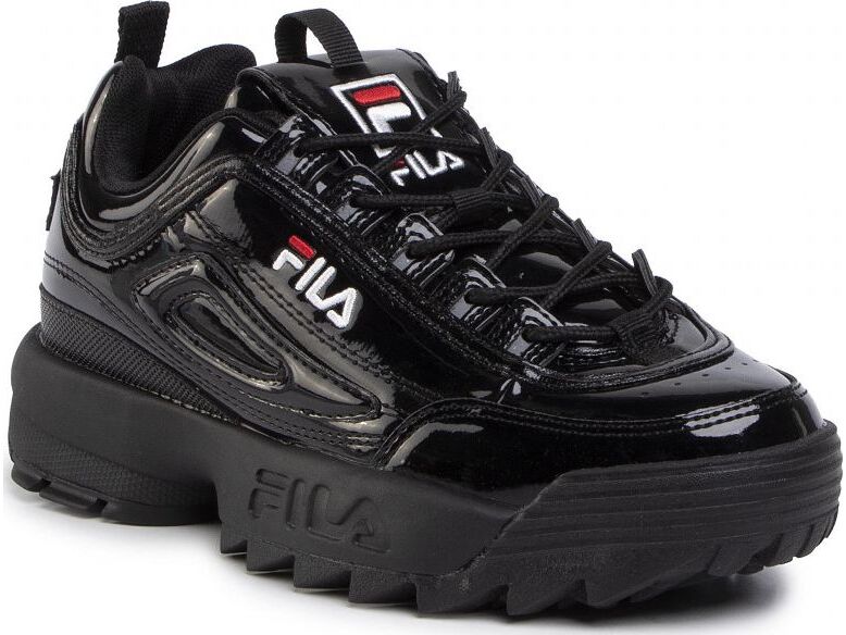 black patent fila disruptor
