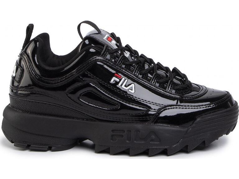 black patent fila disruptor