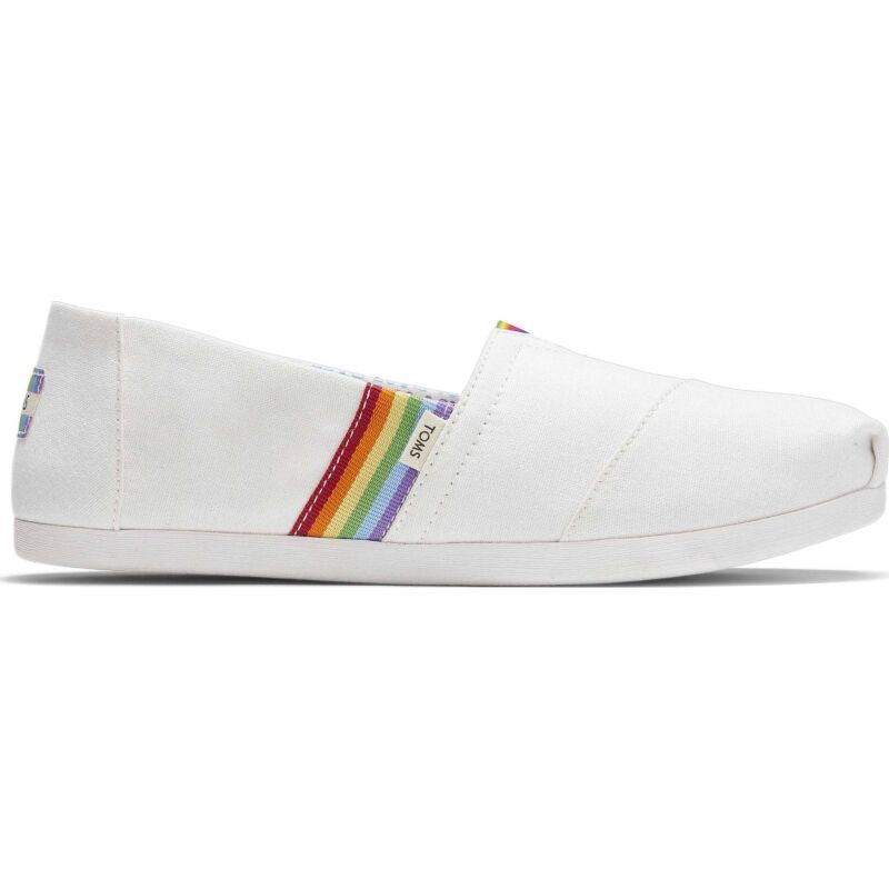 TOMS Unity Rainbow Canvas Women's Alpargata White