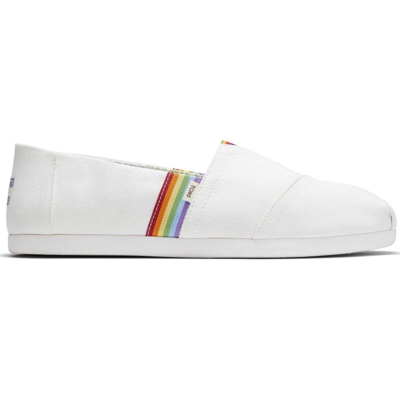 TOMS Unity Rainbow Canvas Men's Alpargata White