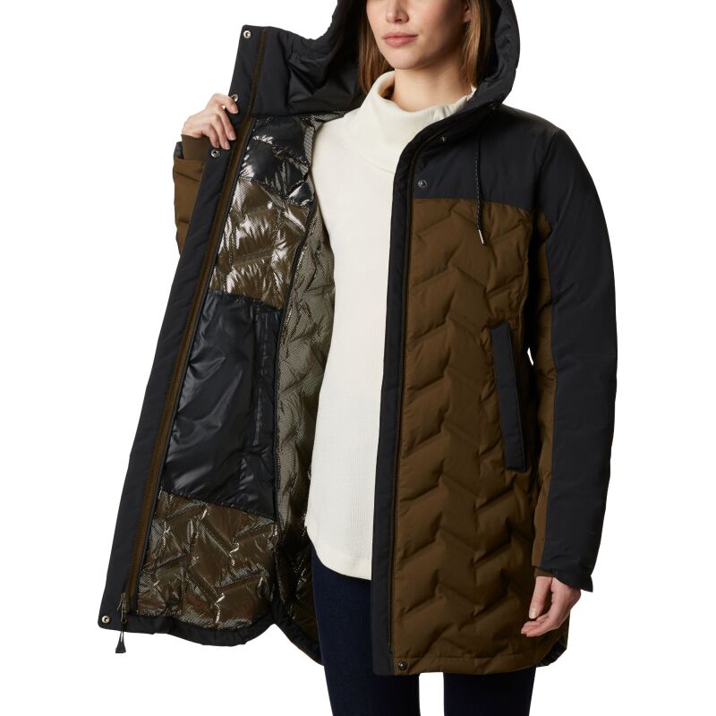 Columbia Mountain Croo Long Down Jacket Women's Olive Green/Black