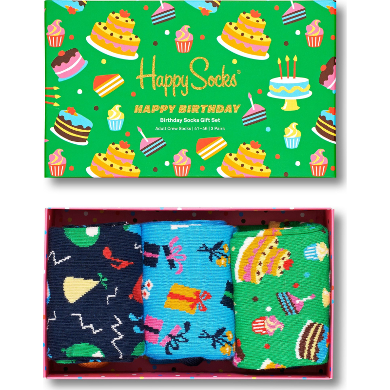 Happy Socks 3-Pack Happy Birthday Socks Gift Set Multi 0100