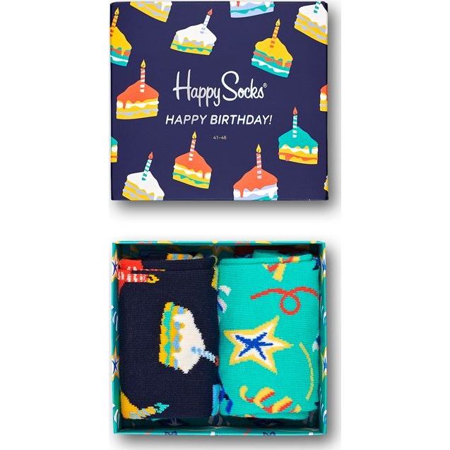 Happy Socks 2-Pack Birthday Cake Socks Gift Set Multi 6500