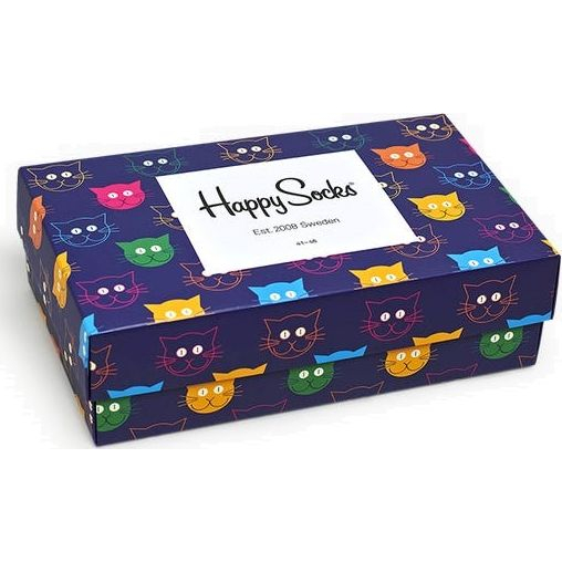 Happy Socks 3-Pack Mixed Cat Socks Gift Set Multi 0100