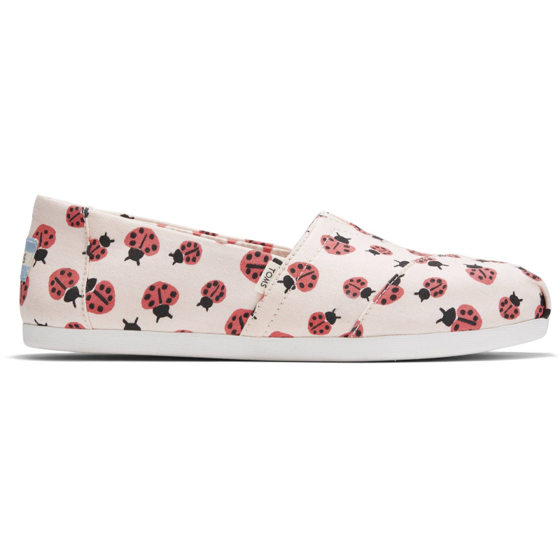 TOMS Love Bugs Print Women's Slip-On Alpargata Pink