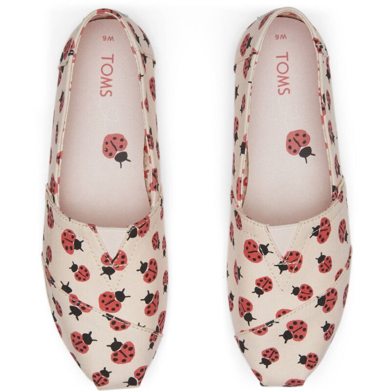 TOMS Love Bugs Print Women's Slip-On Alpargata Pink