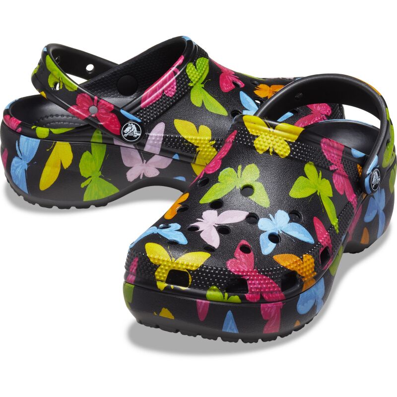 Crocs™ Classic Platform Graphic Clog Women's Butterfly/Black