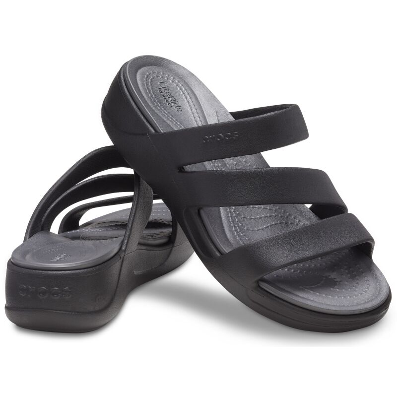 Crocs™ Boca Strappy Wedge Women's Black
