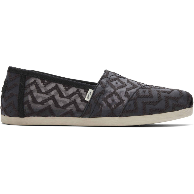 TOMS Chevron Lace Women's Alpargata Black