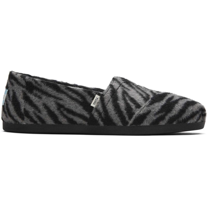 TOMS Zebra Fleece Women's Alpargata Black