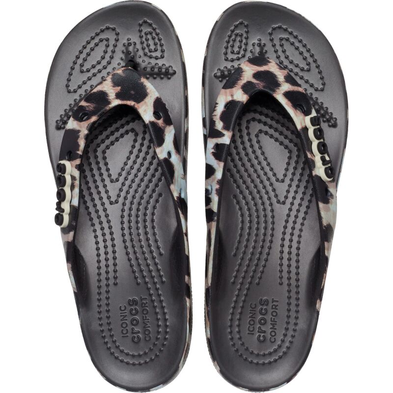 Crocs™ Classic Platform Animal Remix Flip Women's Black/Leopard