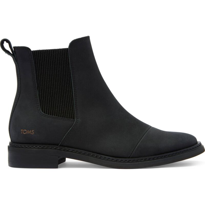 TOMS Leather Women's Charlie Boot Black