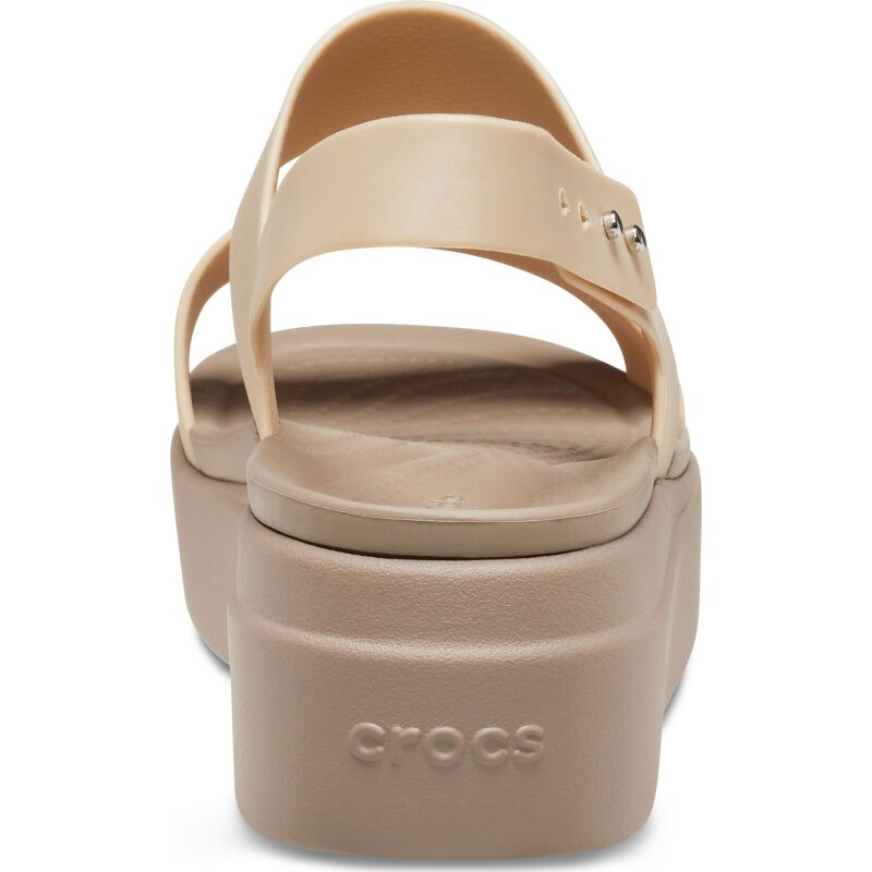 Crocs™ Brooklyn Metallic Low Wedge Women's Metallic Champagne