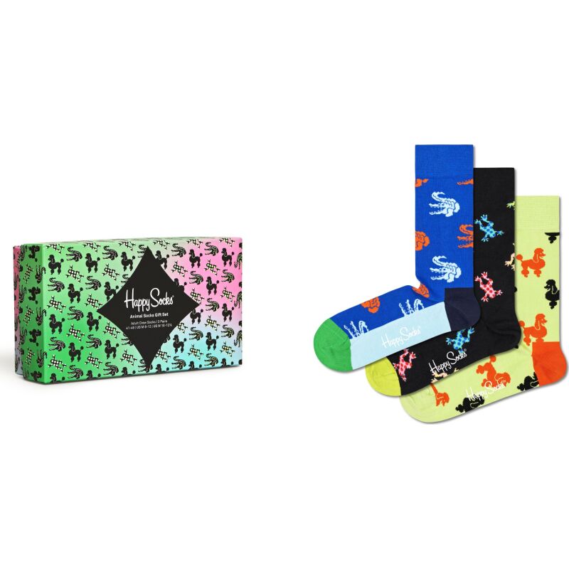 Happy Socks 3-Pack Animal Socks Gift Set Multi 0200