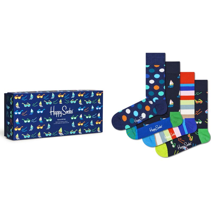 Happy Socks 4-Pack Navy Socks Gift Set XNSG09 Multi 6500