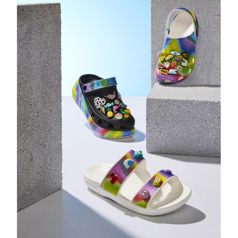 Crocs™ Classic Crush Spray Dye Clog Black/Multi