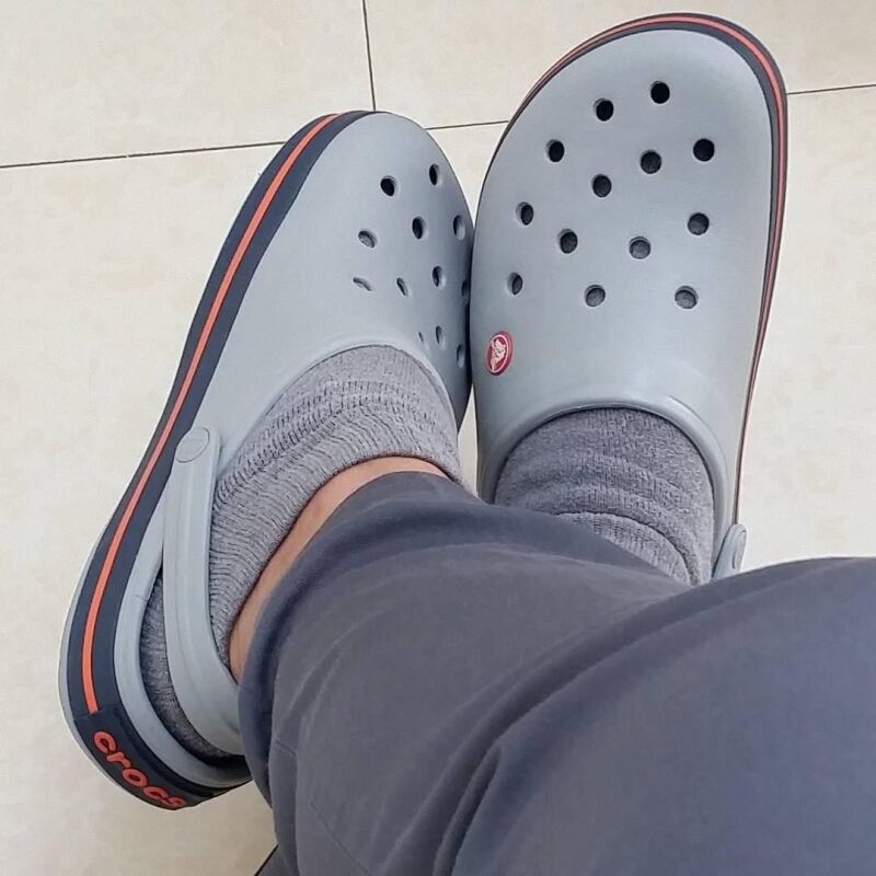 Crocs™ Crocband™ Light Grey/Navy