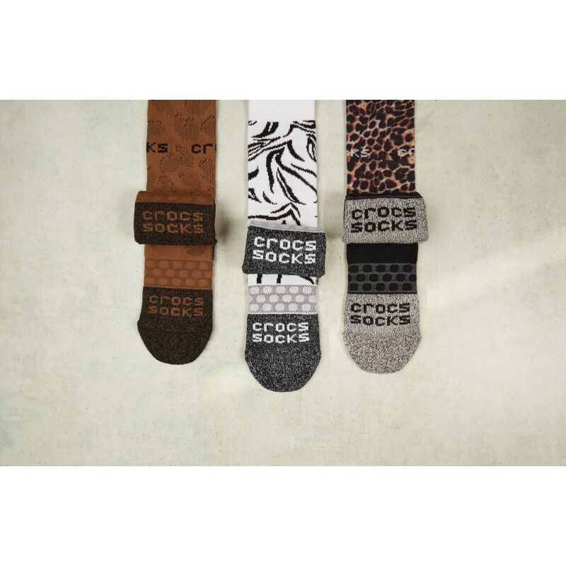 Crocs™ Adult Crew Animal Remix 3-Pack Socks Black/Multi Animal