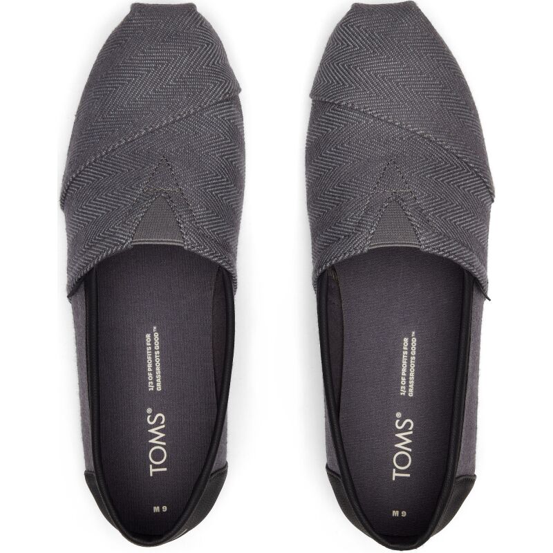 TOMS Herringbone Nubuck Synth Trim Men's Alpargata Pavement Grey