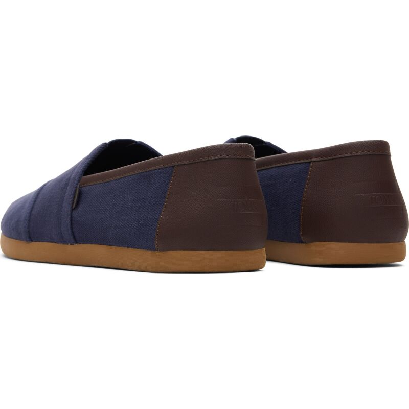 TOMS Heavy Twill Nubuck Synth Trim Men's Alpargata Deep Navy