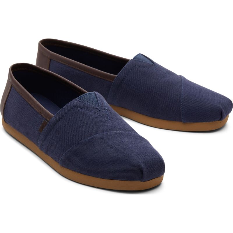 TOMS Heavy Twill Nubuck Synth Trim Men's Alpargata Deep Navy