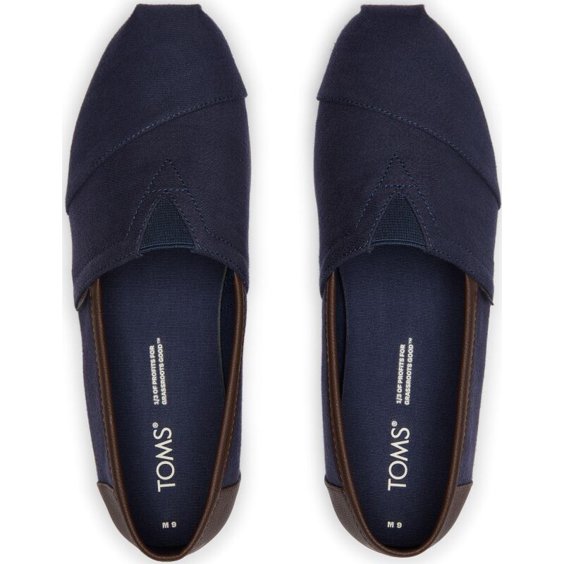 TOMS Heavy Twill Nubuck Synth Trim Men's Alpargata Deep Navy