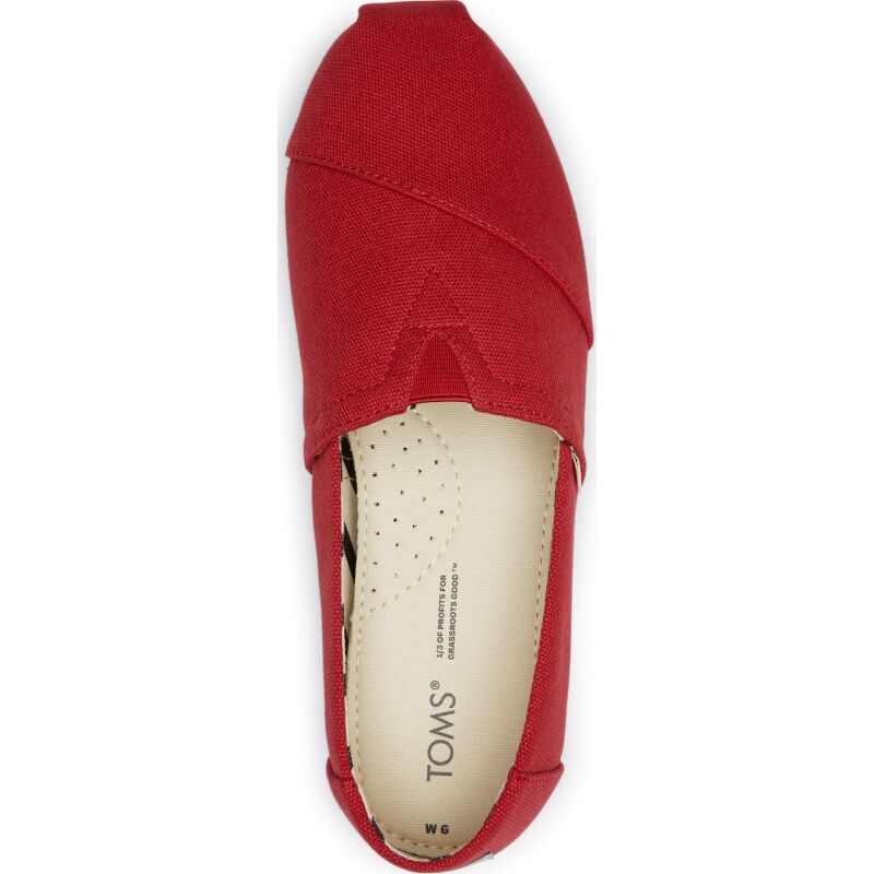 TOMS Recycled Cotton Canvas Women's Alpargata Red