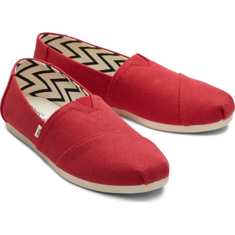 TOMS Recycled Cotton Canvas Women's Alpargata Red