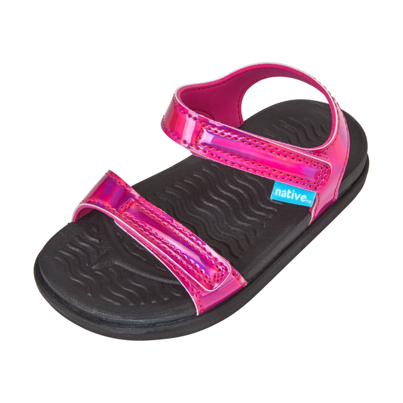 NATIVE Charley Hologram Child Samba Pink Hologram/Jiffy Black/Jiffy Black