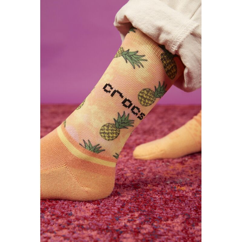 Crocs™ Adult Crew Retro Resort 3-Pack Socks White/Tropical