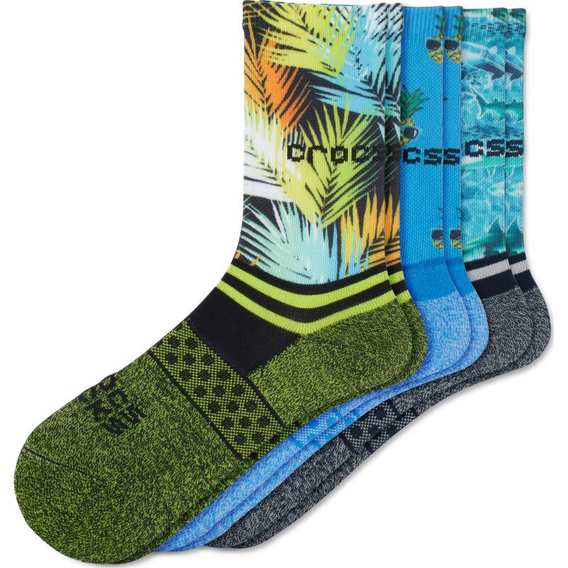 Crocs™ Crocs KID CREW BOY POOL PARTY 3 PACK SOCKS Blue / Green