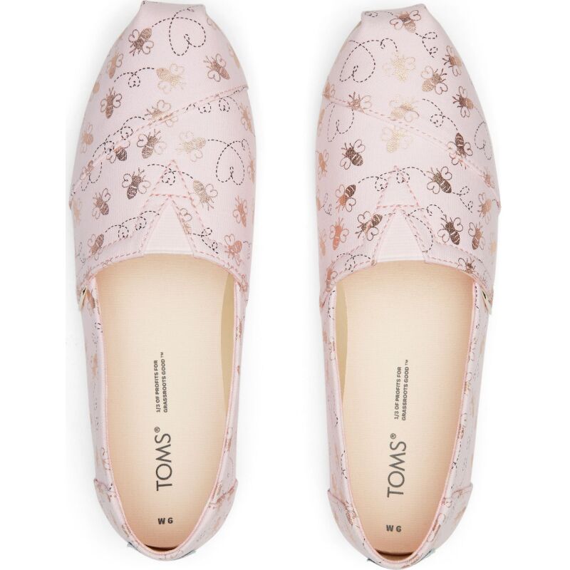 TOMS Foil Bee Mine Women's Alpargata Barely Pink