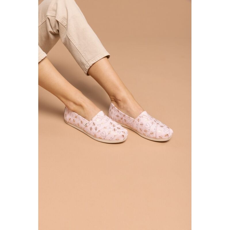 TOMS Foil Bee Mine Women's Alpargata Barely Pink