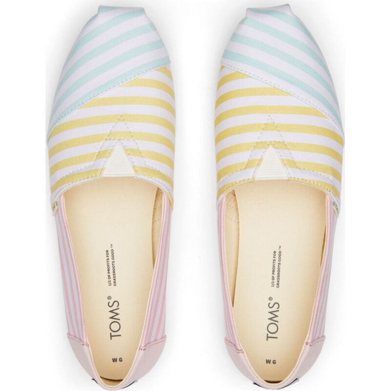 TOMS Stripe Colorblock Canvas Women's Alpargata Pastel Multi