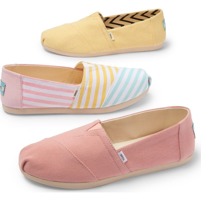 TOMS Stripe Colorblock Canvas Women's Alpargata Pastel Multi