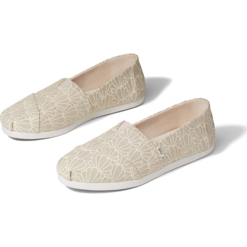 TOMS Foil Seashell Print Women's Alpargata Peony