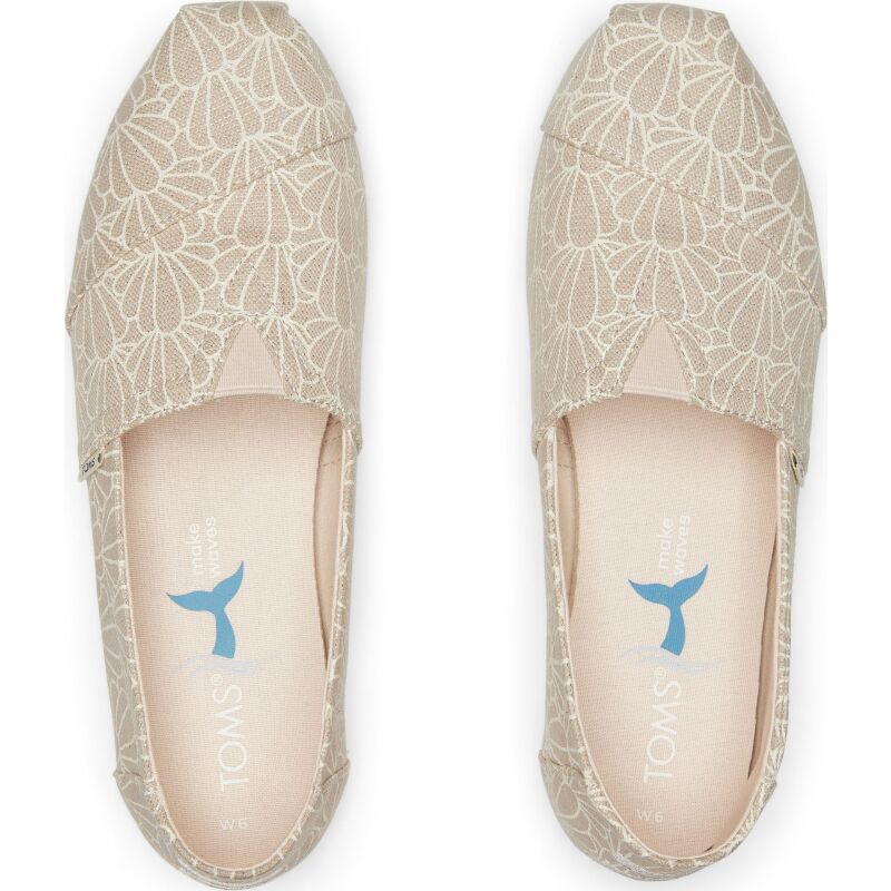TOMS Foil Seashell Print Women's Alpargata Peony