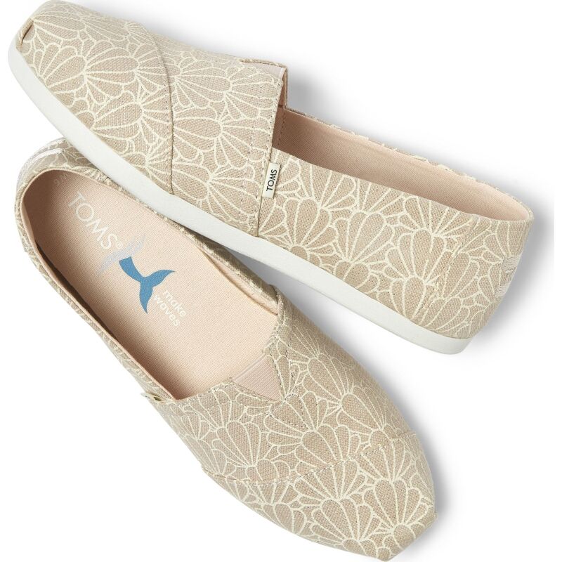 TOMS Foil Seashell Print Women's Alpargata Peony