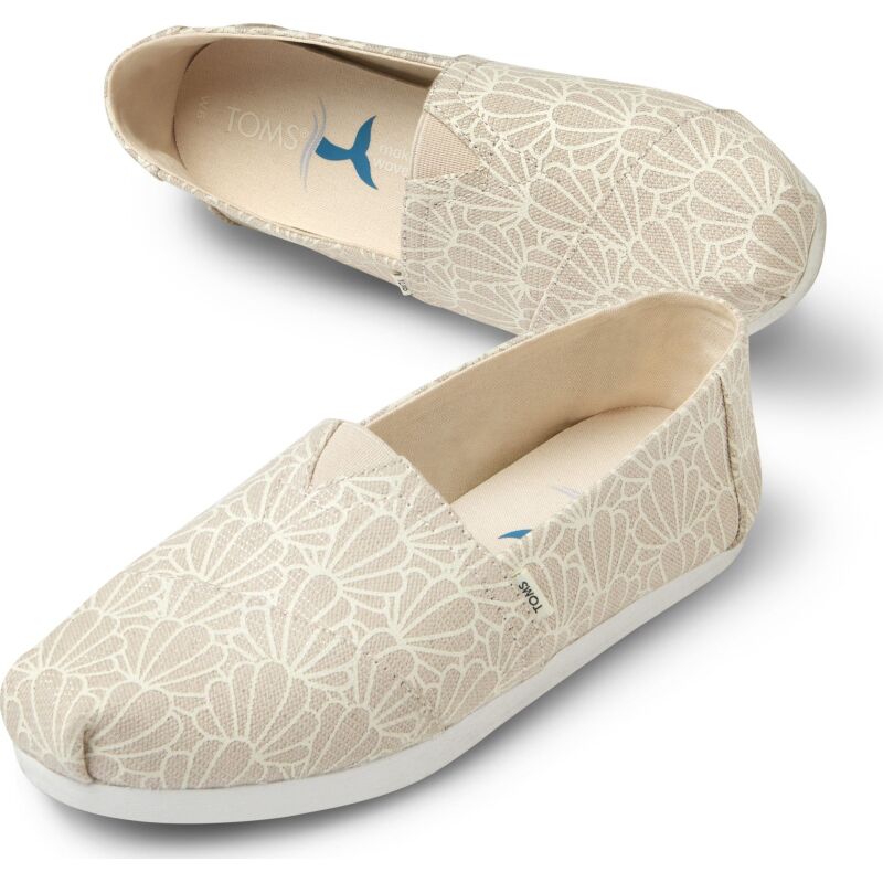 TOMS Foil Seashell Print Women's Alpargata Peony
