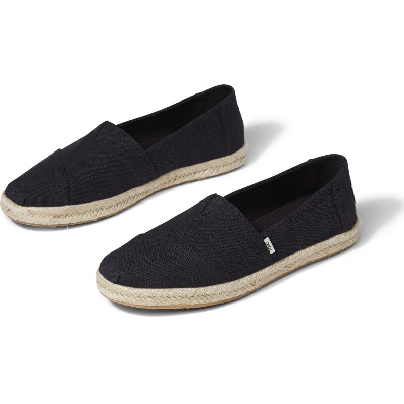 TOMS Slubby Woven Women's Rope Alpargata Black