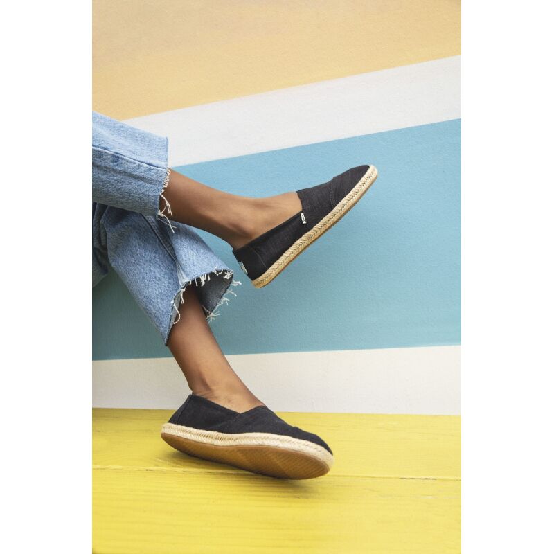 TOMS Slubby Woven Women's Rope Alpargata Black