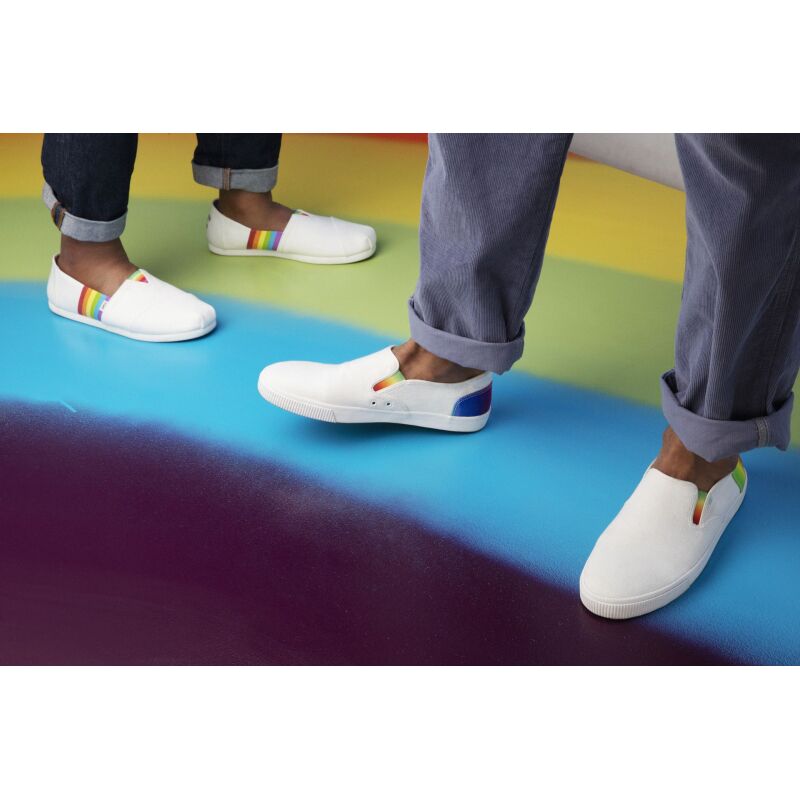 TOMS Unity Rainbow Canvas Men's Alpargata White