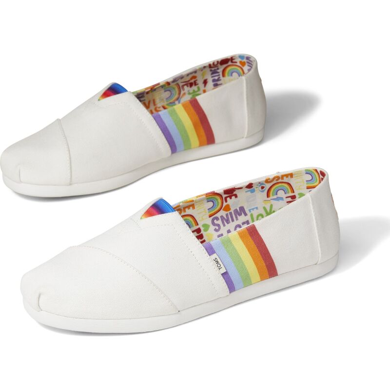 TOMS Unity Rainbow Canvas Men's Alpargata White