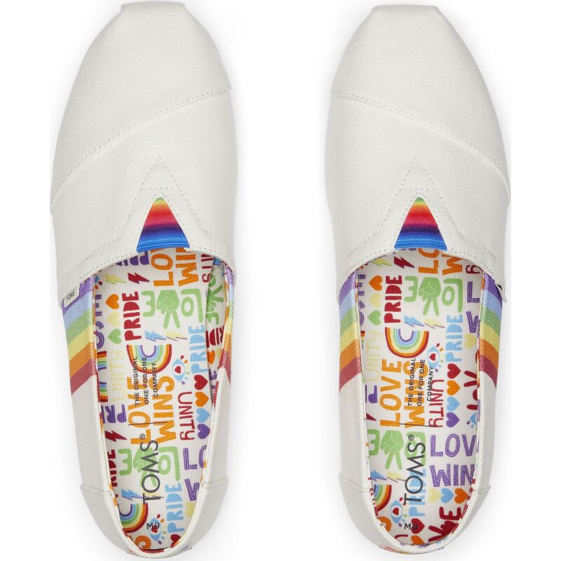 TOMS Unity Rainbow Canvas Men's Alpargata White