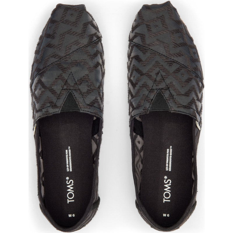 TOMS Chevron Lace Women's Alpargata Black