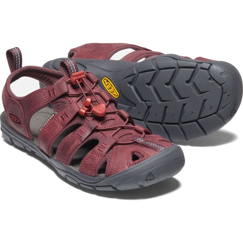 Keen CLEARWATER CNX LEATHER WOMEN Wine/Red Dahlia