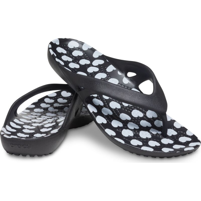 Crocs™ Kadee II Heart Print Flip W Black/White